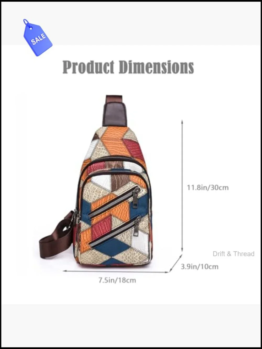 PU Leather Sling Backpack Crossbody Bag Travel Daypack
